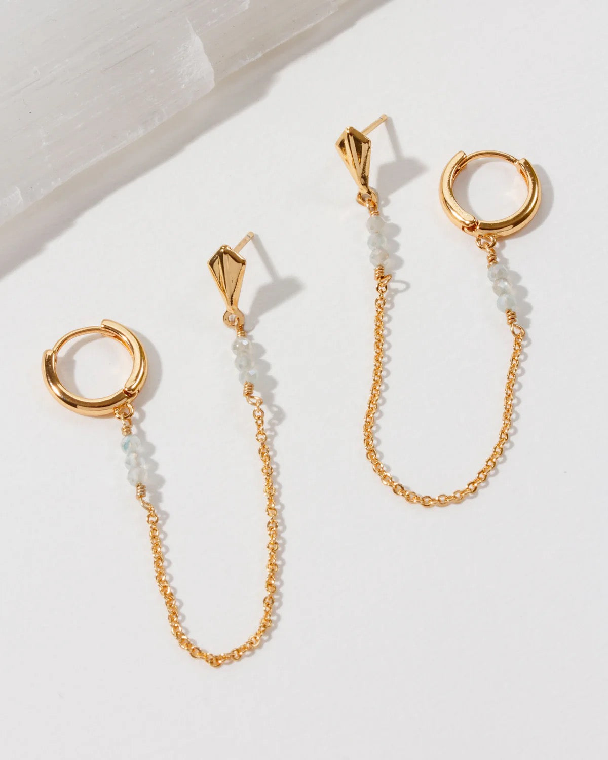 Cascades Double Pierced Hoop Earrings