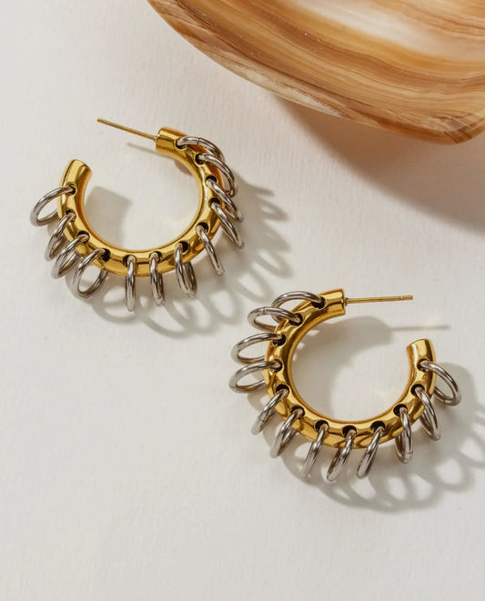 Golden Eclipse Vertebrae Earrings